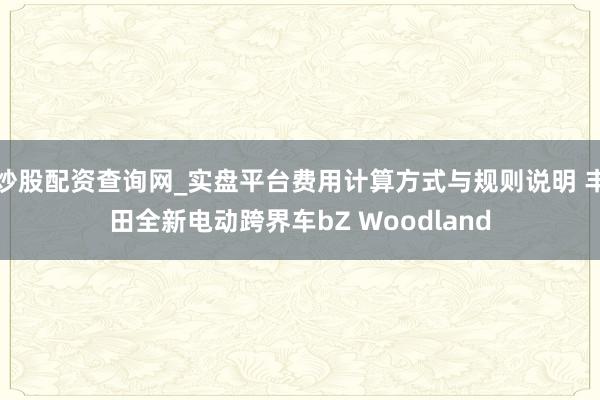 炒股配资查询网_实盘平台费用计算方式与规则说明 丰田全新电动跨界车bZ Woodland